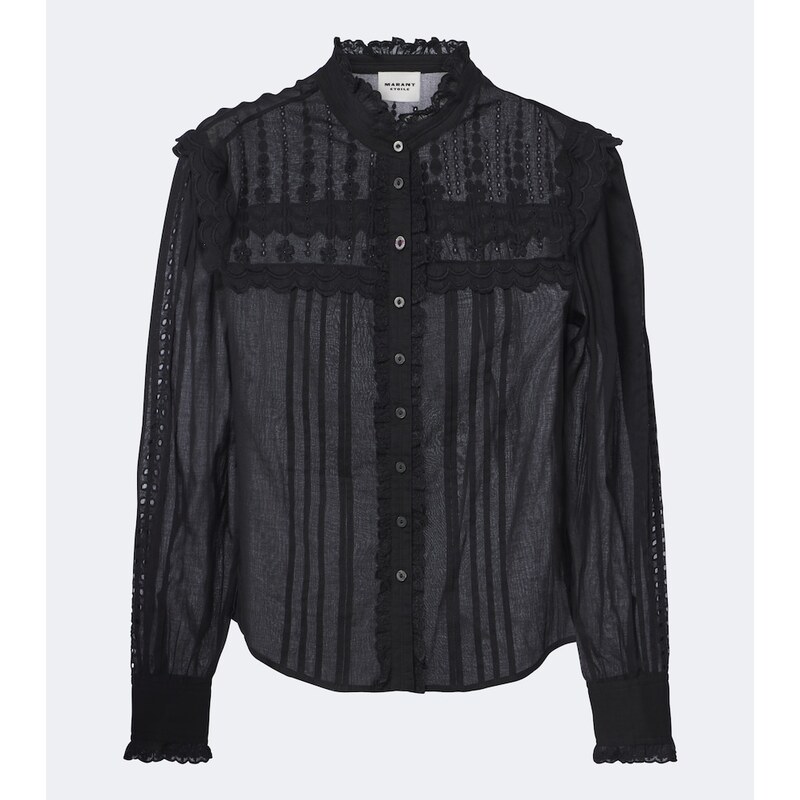 Marant Etoile Lonzie embroidered cotton voile blouse