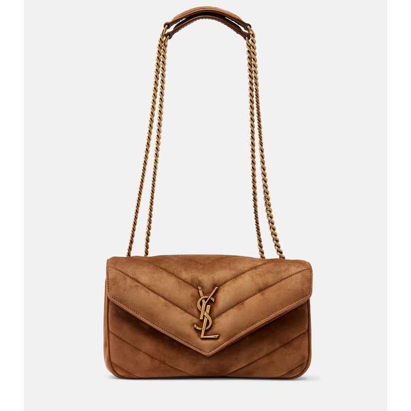 Saint Laurent Loulou Small matelassÃ suede shoulder bag