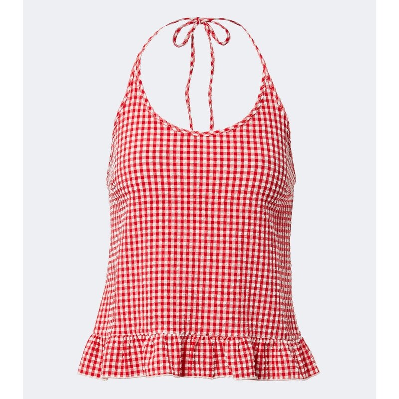 Montce Brooklyn gingham halterneck top