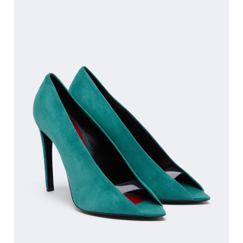 Valentino Garavani VLogo RÃvÃlÃ suede peep-toe pumps