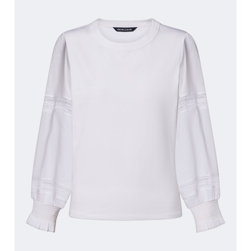 Veronica Beard Bellamie lace-trimmed cotton-blend top