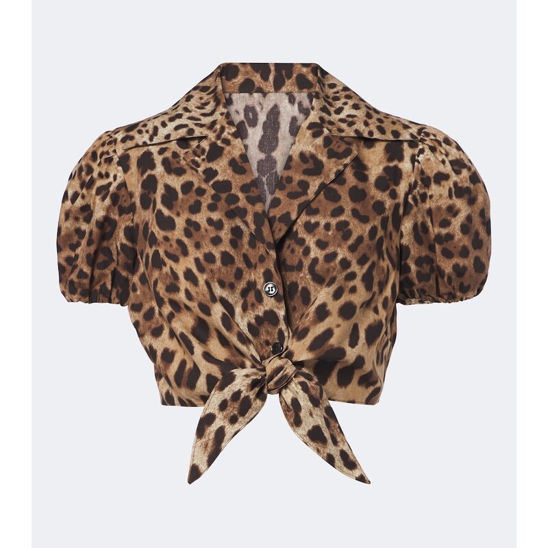 Dolce&Gabbana Leopard-print cotton crop top