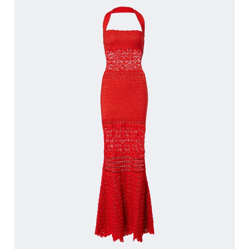 Retrofête Peggie crochet cotton-blend maxi dress