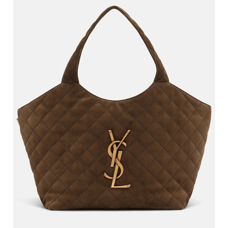 Saint Laurent Icare Medium quilted suede shopper