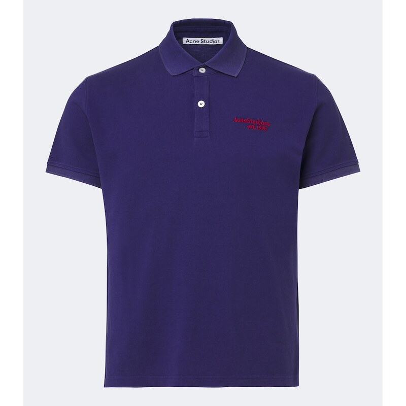 Acne Studios Logo printed cotton piquÃ polo shirt