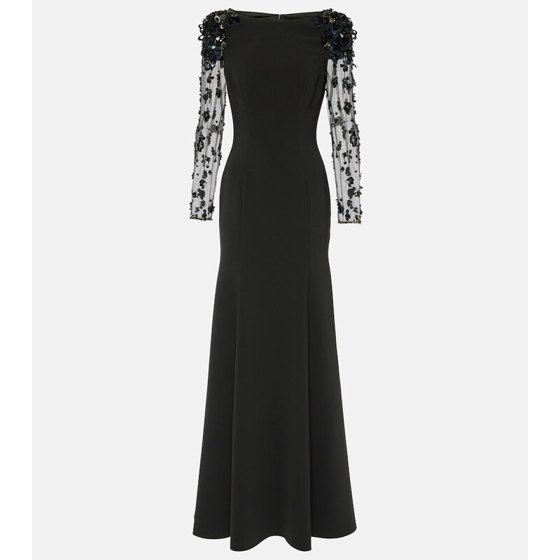 Jenny Packham Adella embellished crÃªpe gown