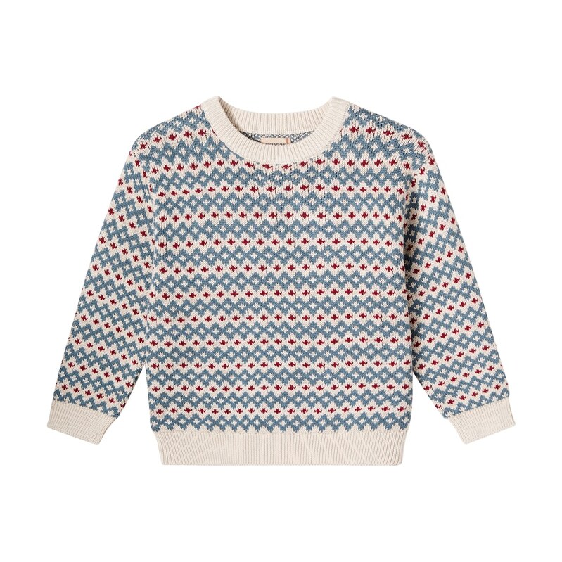 Wheat Harlow jacquard cotton sweater