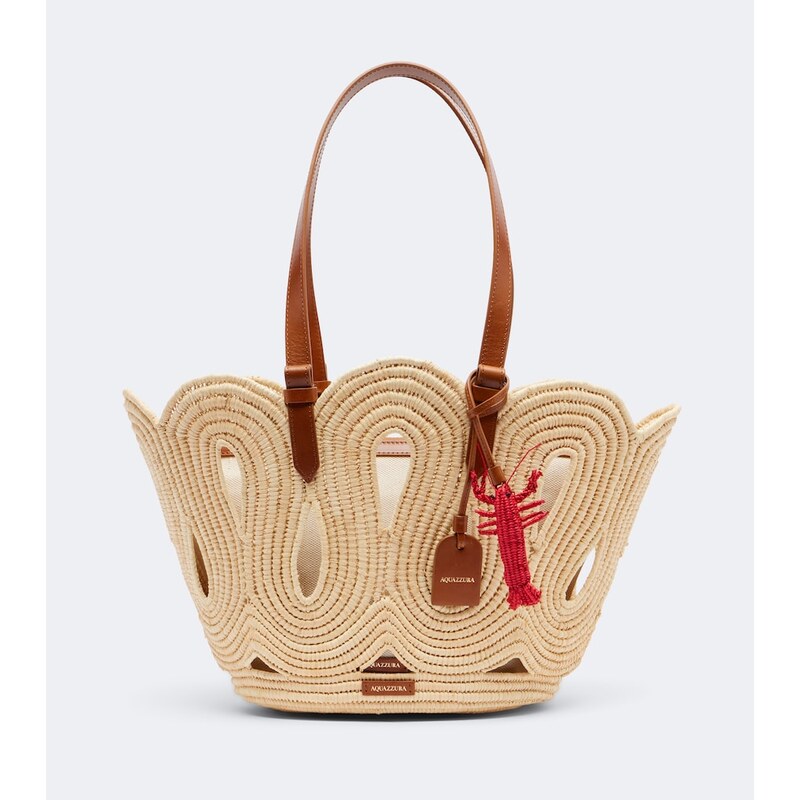 Aquazzura Artiste Medium raffia tote bag