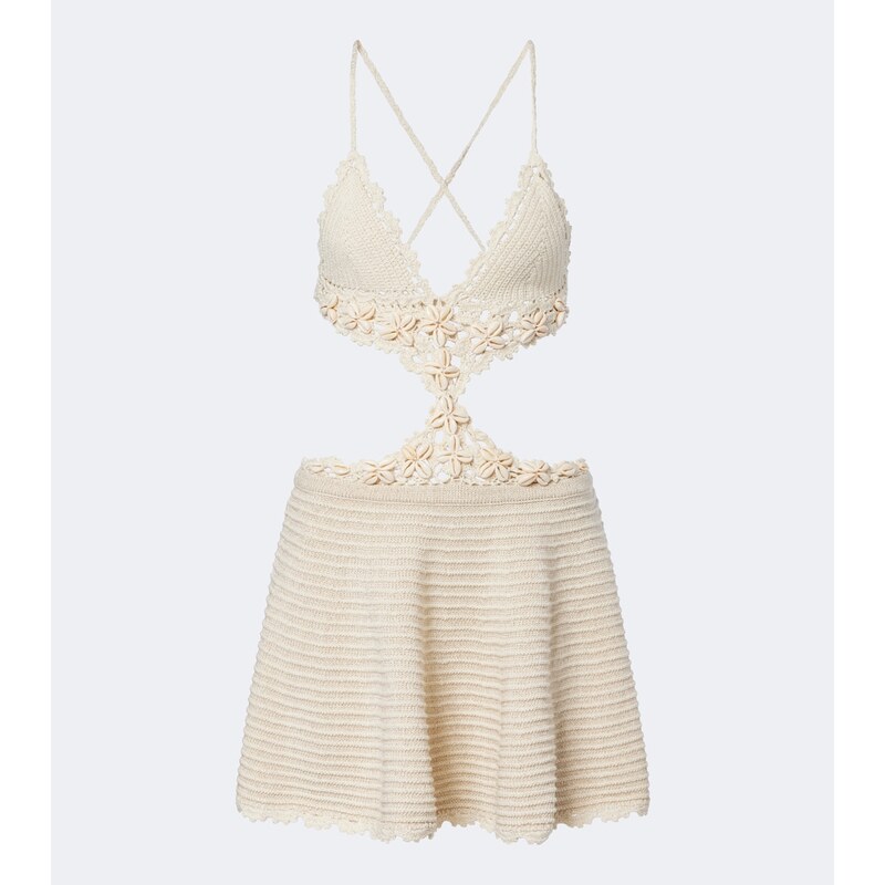 Retrofete RetrofÃªte Aisola cotton-blend crochet minidress