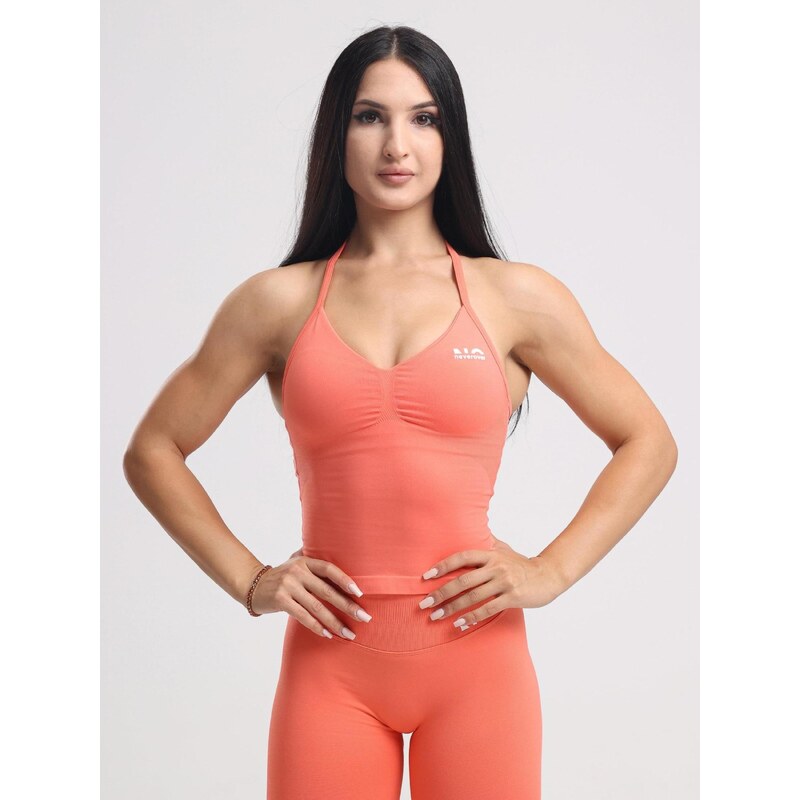 neverover Sportovní top Hue Halter Seamless Top korálová