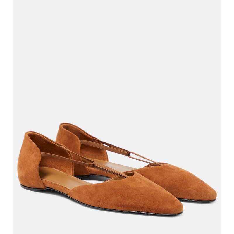 Toteme T-Strap suede flats
