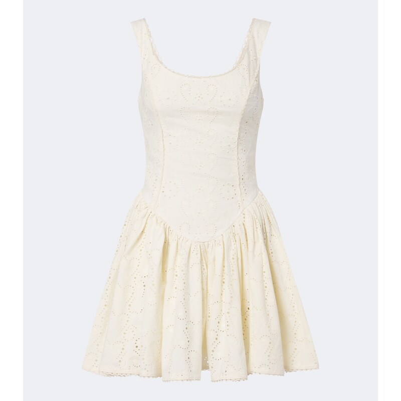 Agua by Agua Bendita Pluma broderie anglaise cotton minidress