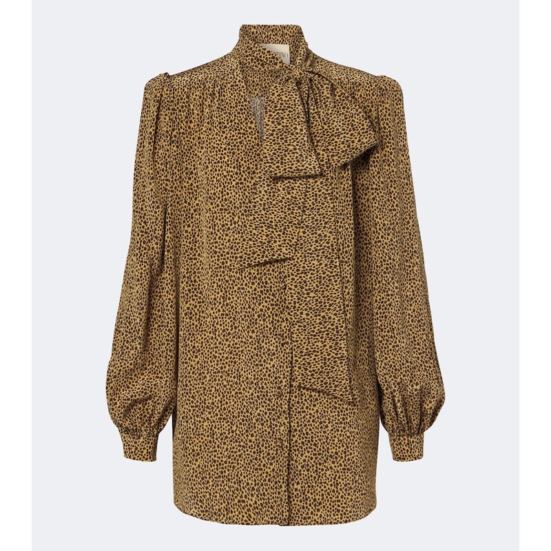Valentino leopardová hedvábná košile ve stylu animalier