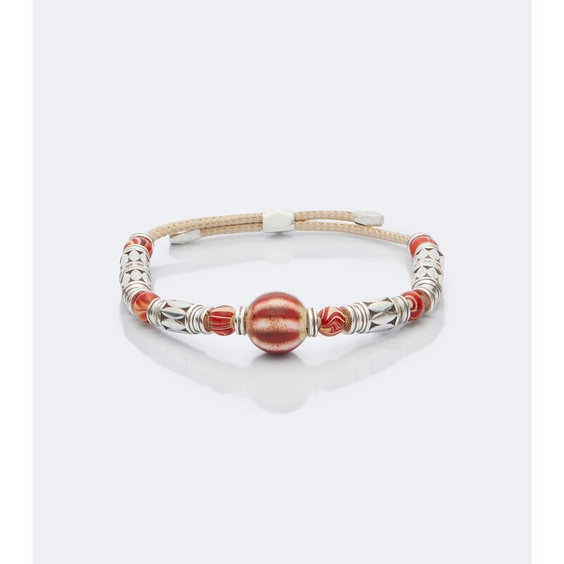 Isabel Marant Janis beaded metal and leather bracelet