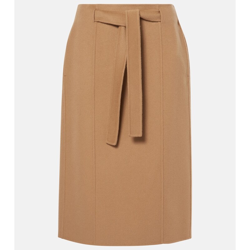 S Max Mara Alec belted wool midi skirt