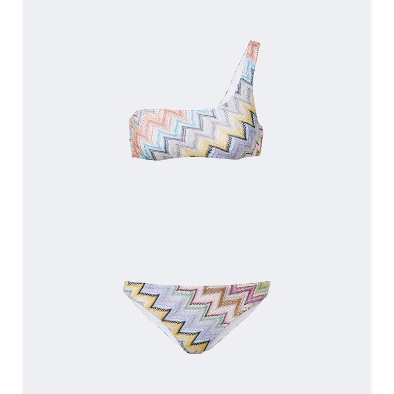Missoni Zigzag one-shoulder lamÃ bikini