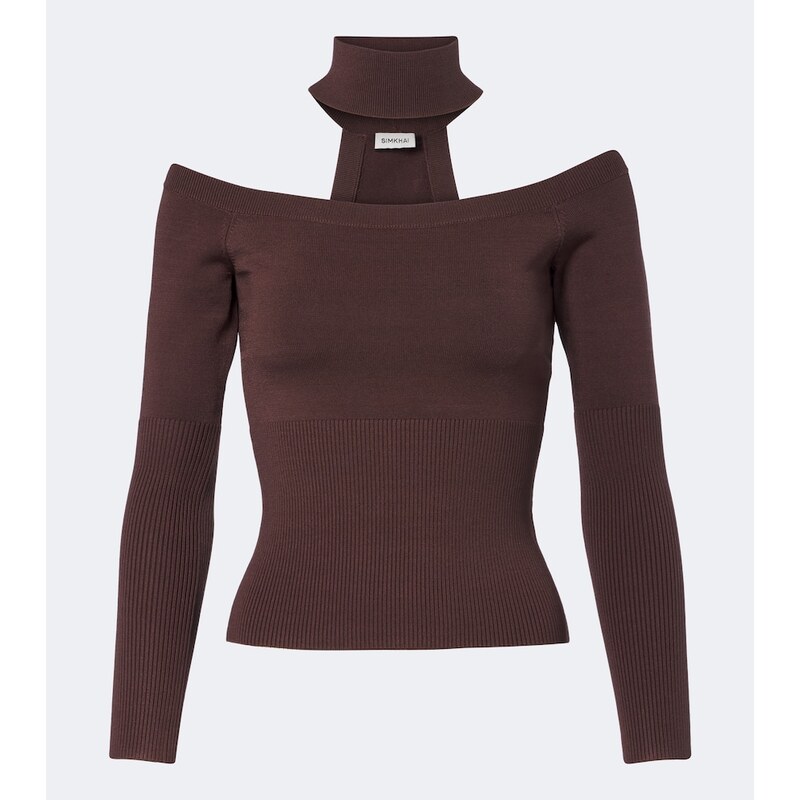 Simkhai Lila off-shoulder sweater
