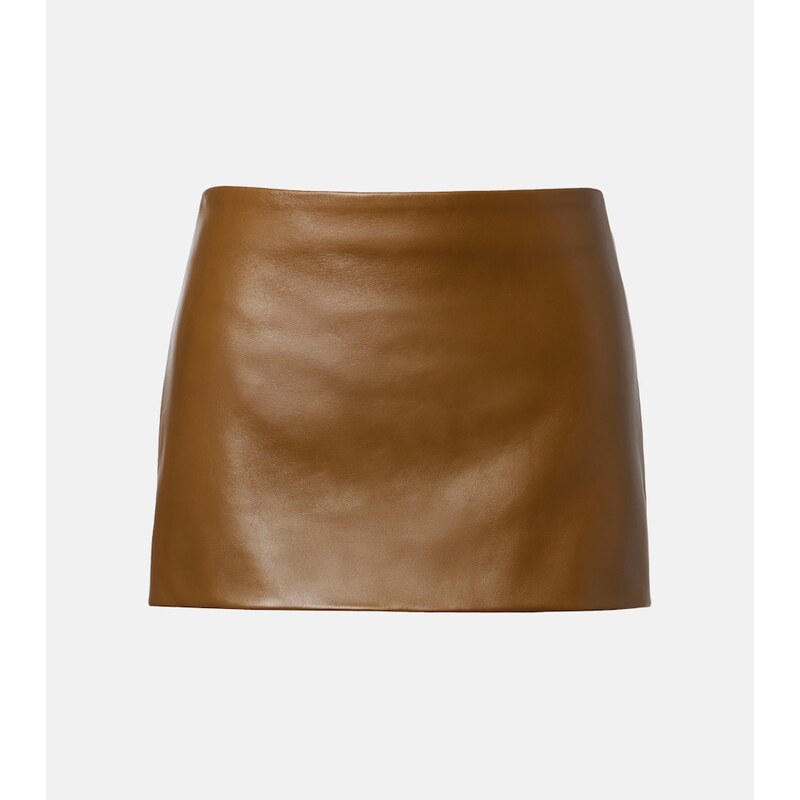Khaite Jett leather miniskirt