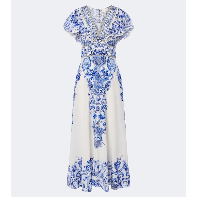 Camilla Embelished floral silk maxi dress