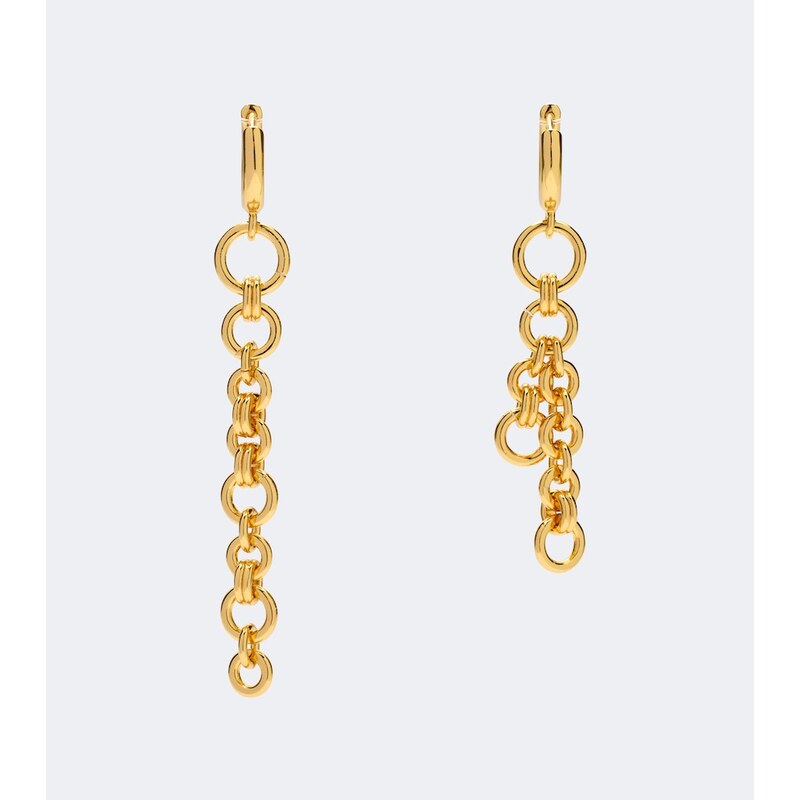 Déhanche Revenge asymmetric chain drop earrings