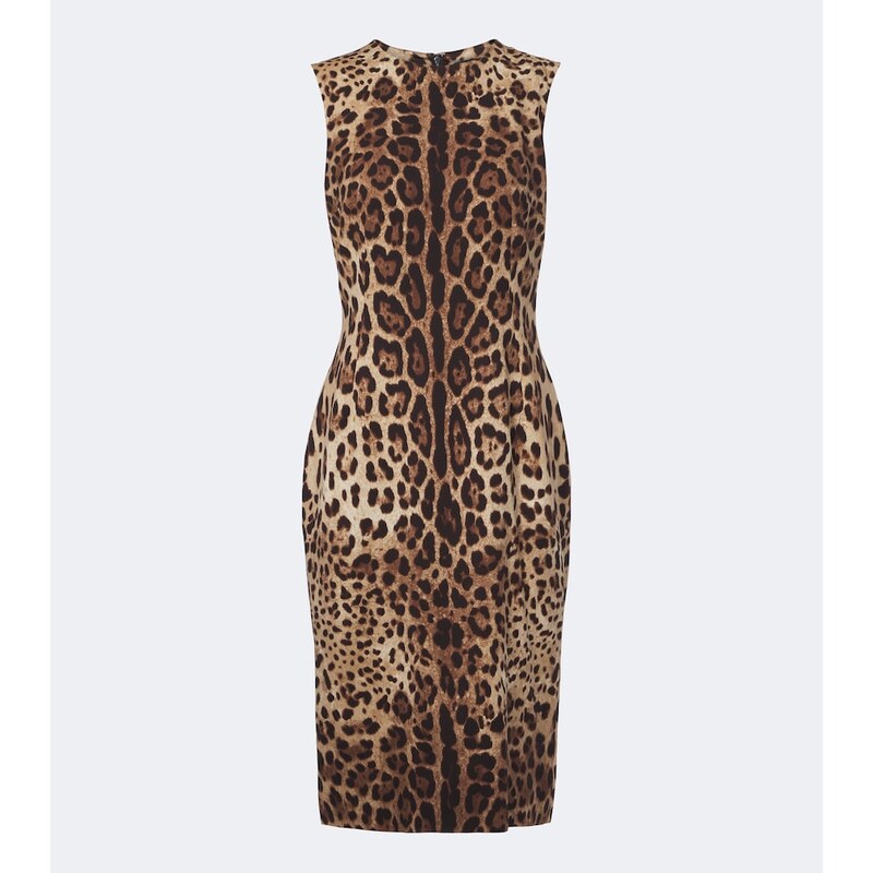 Dolce&Gabbana Leopard-print silk-blend charmeuse midi dress