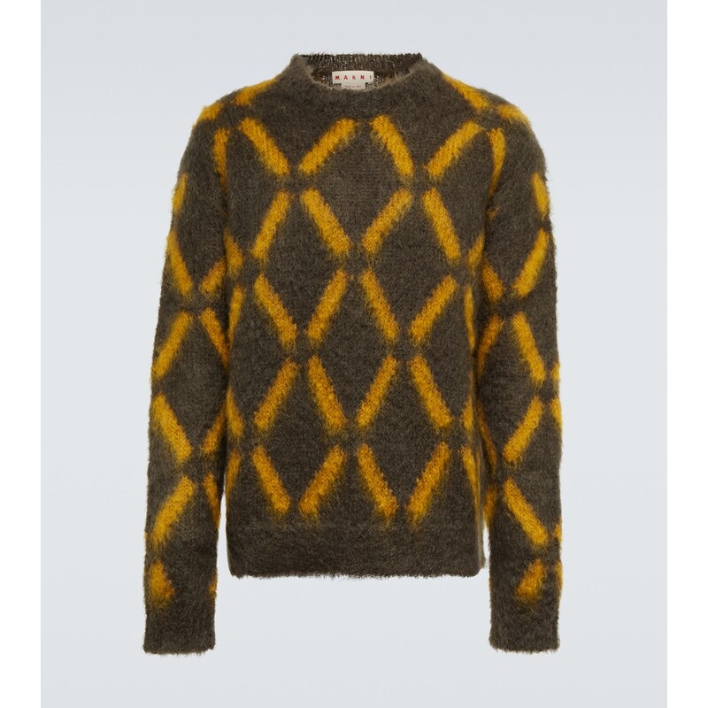 Marni Intarsia mohair-blend sweater