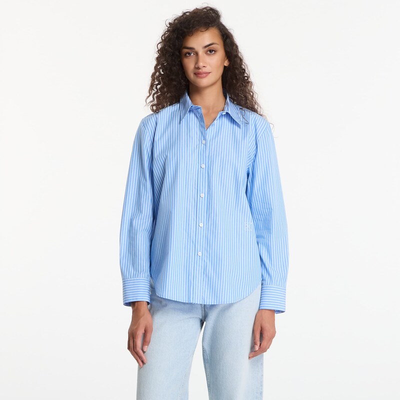 Košile Calvin Klein Yarndye Cotton Poplin Regular Shirt Angel