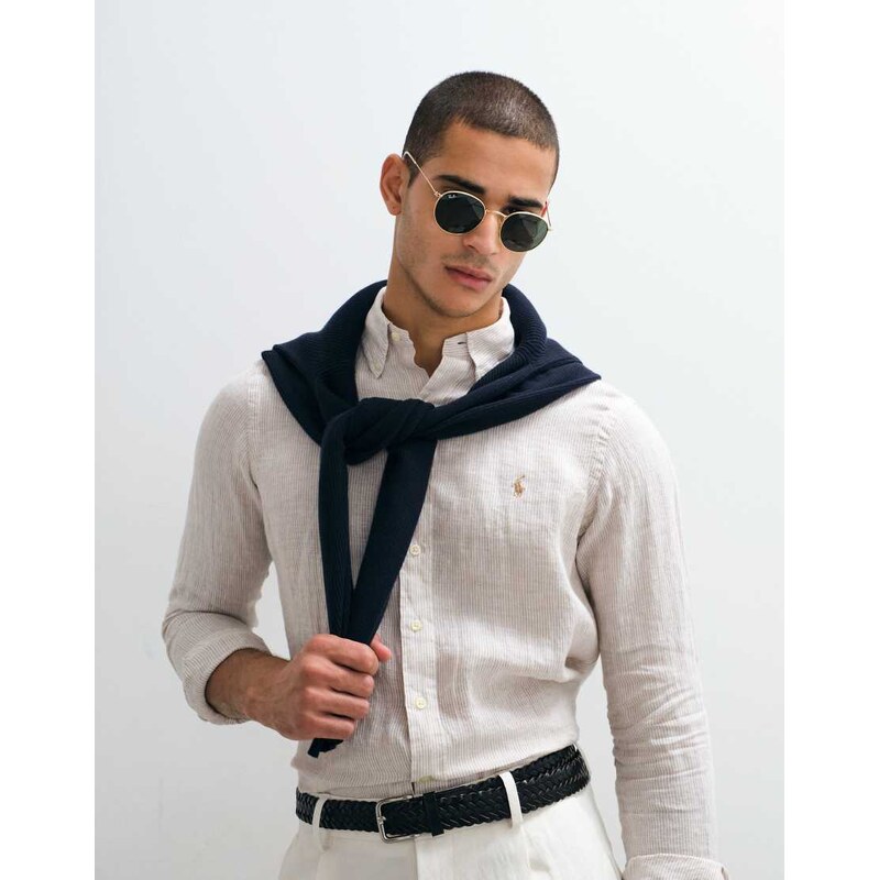 Polo Ralph Lauren custom fit long sleeve linen sport shirt in