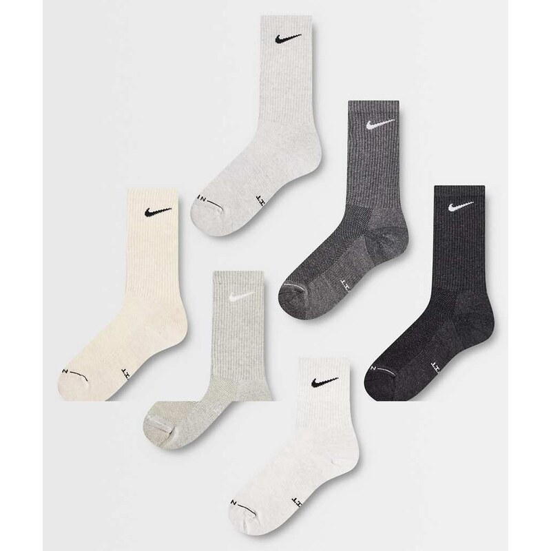 Nike Everyday 6 pack crew socks in multi