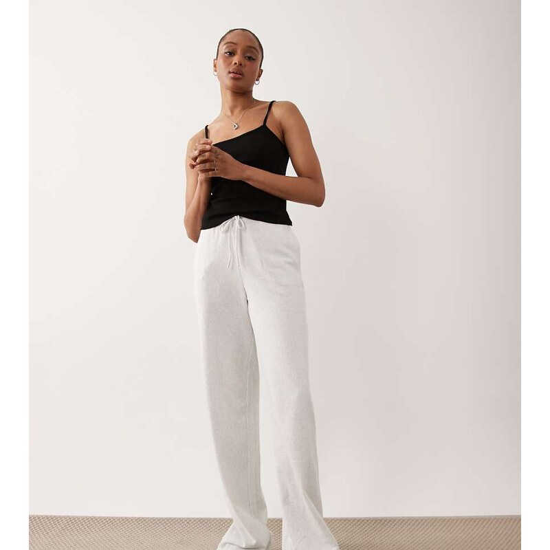 JDY Tall wide leg sweat joggers in light grey