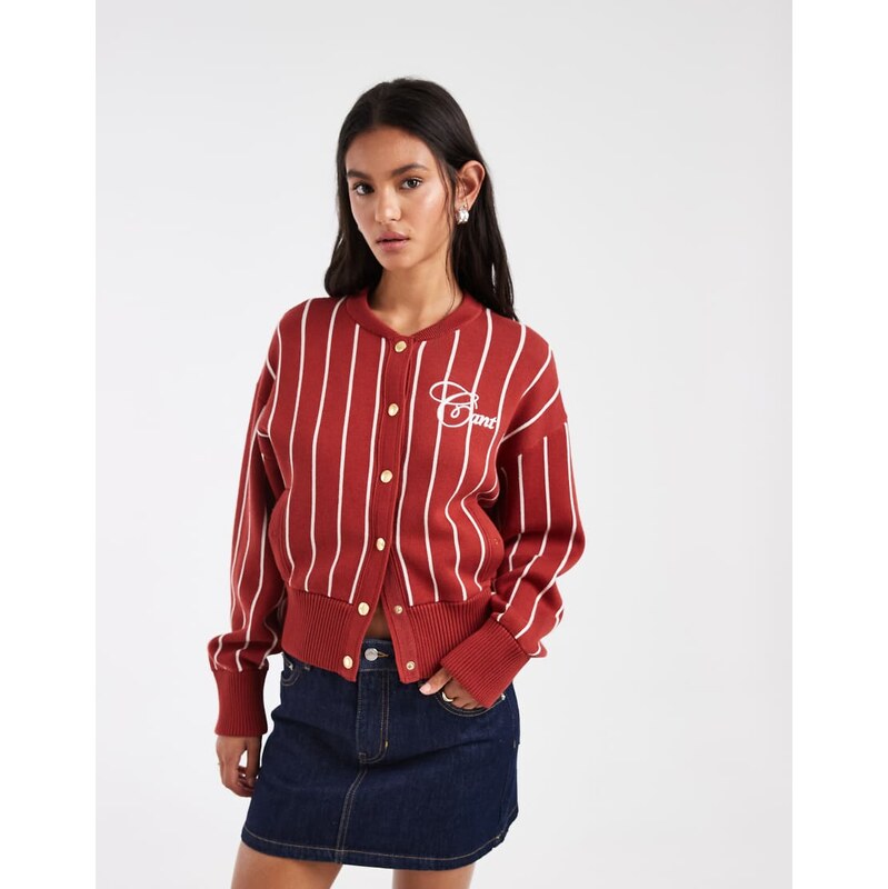 Gant varsity logo button up cardigan in red