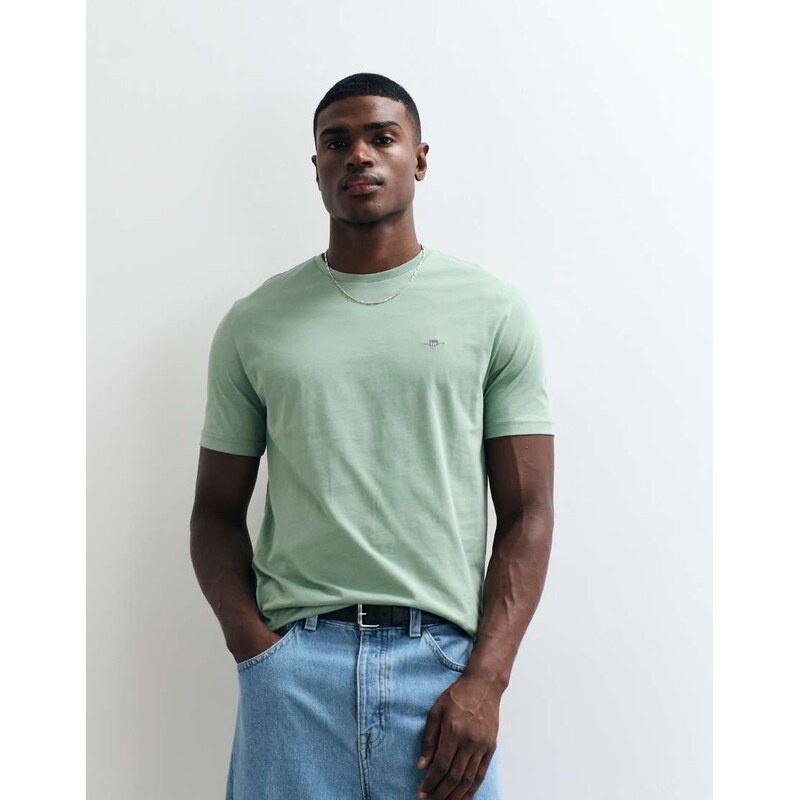 Gant regular shield short sleeve t-shirt in mint green