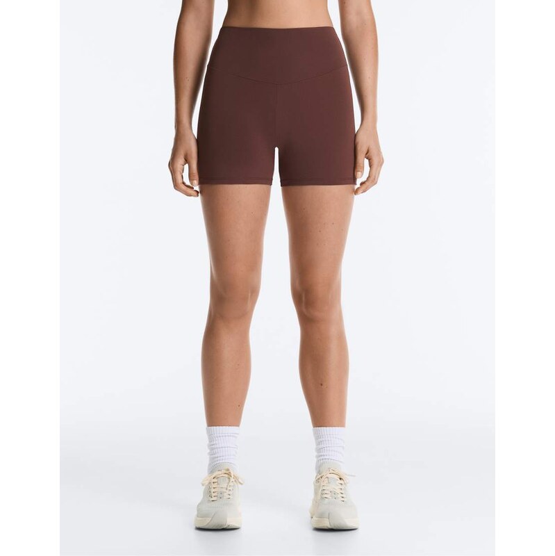 OYSHO Comfortlux high-rise 10cm hot pants in brown