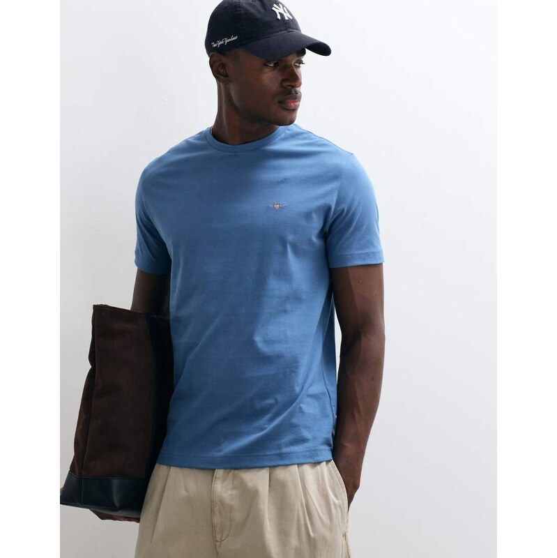 Gant regular shield short sleeve t-shirt in taupe-Brown