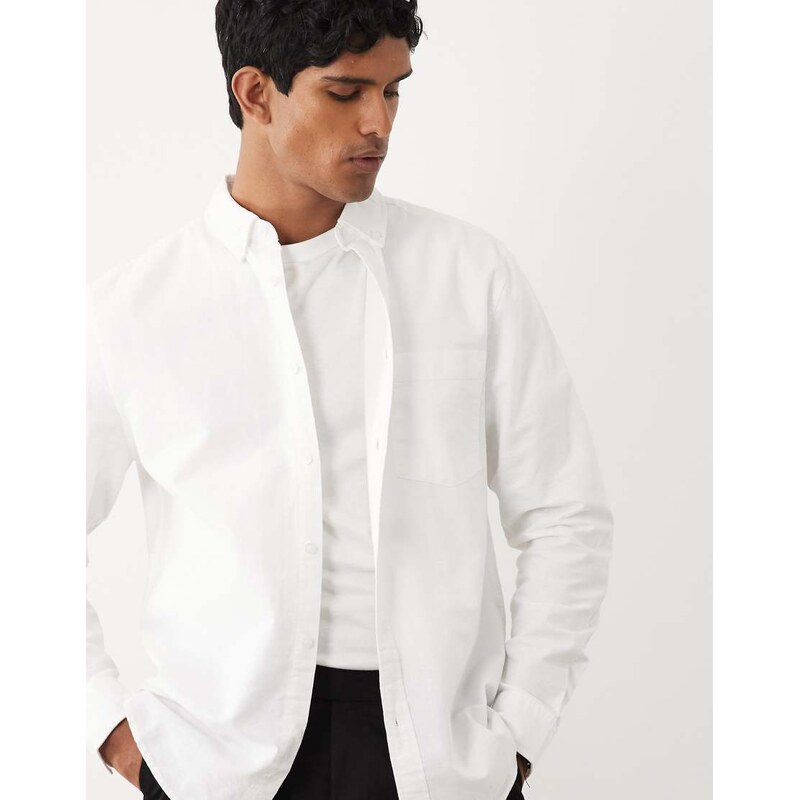 ASOS DESIGN regular fit oxford shirt in white
