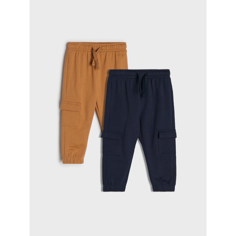 Sinsay - Bavlněné jogger kalhoty 2 pack - námořnická modrá