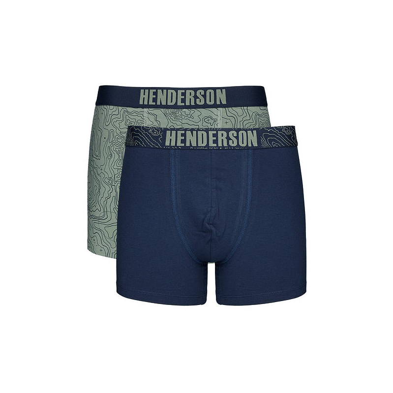 Henderson 2pack Pánské boxerky Lap midi khaki a modré