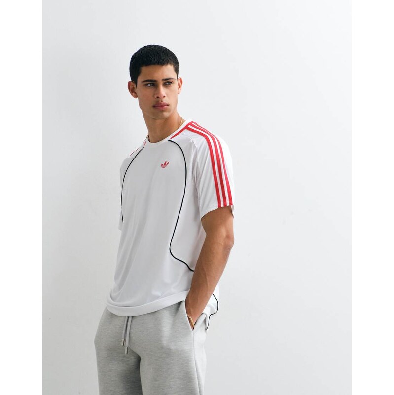 adidas Originals teamgeist t-shirt in white and red