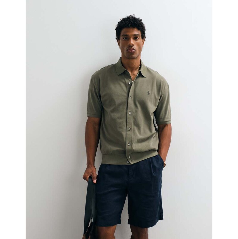 Polo Ralph Lauren relaxed fit knit sport shirt in olive-Green