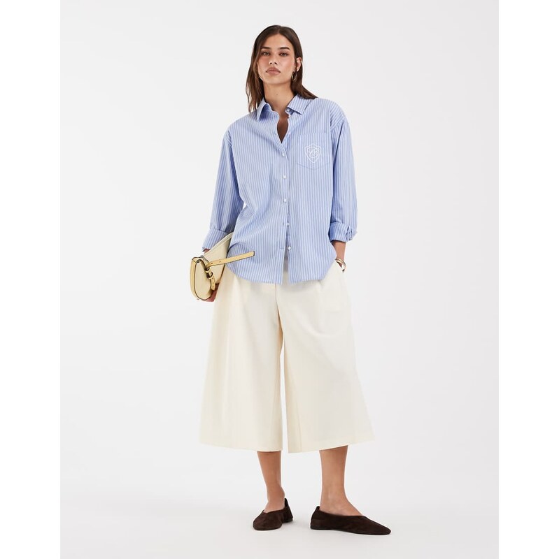 Gant relaxed oversized logo shirt in blue stripe