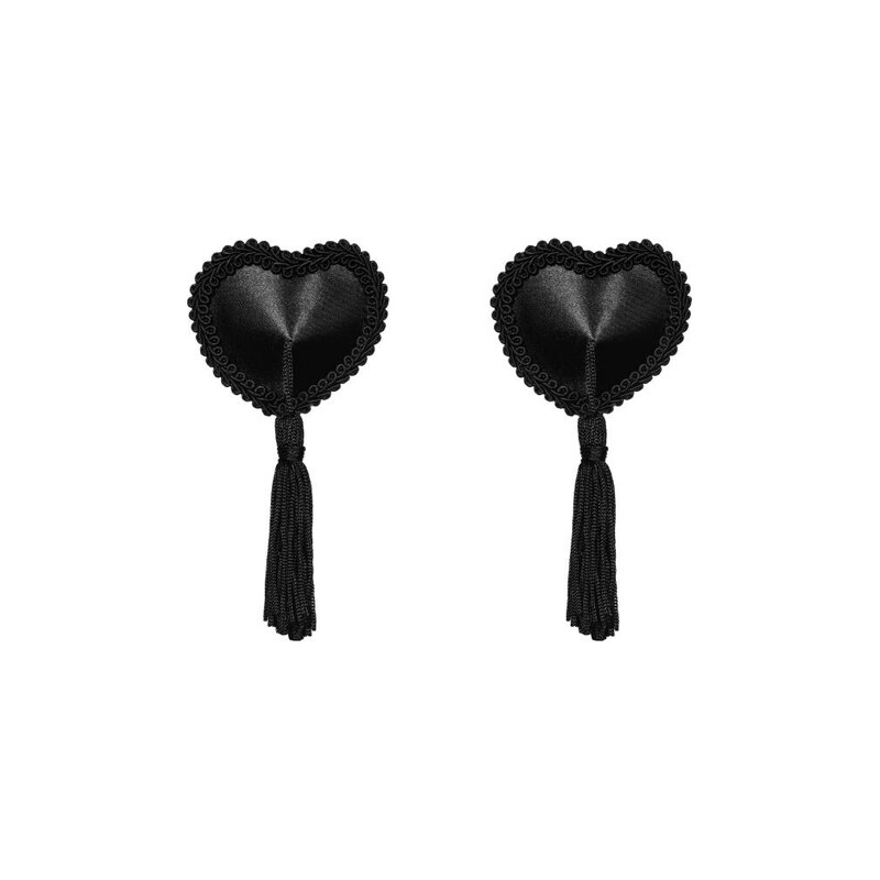 Obsessive Černé nálepky na bradavky Tassel