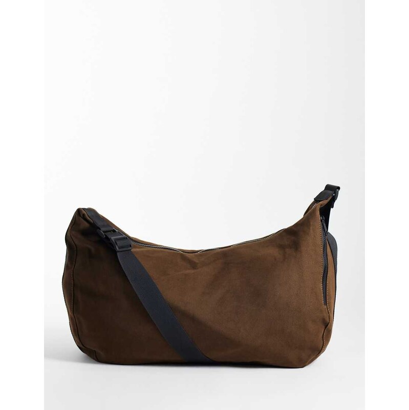 ASOS DESIGN canvas crossbody bag in brown