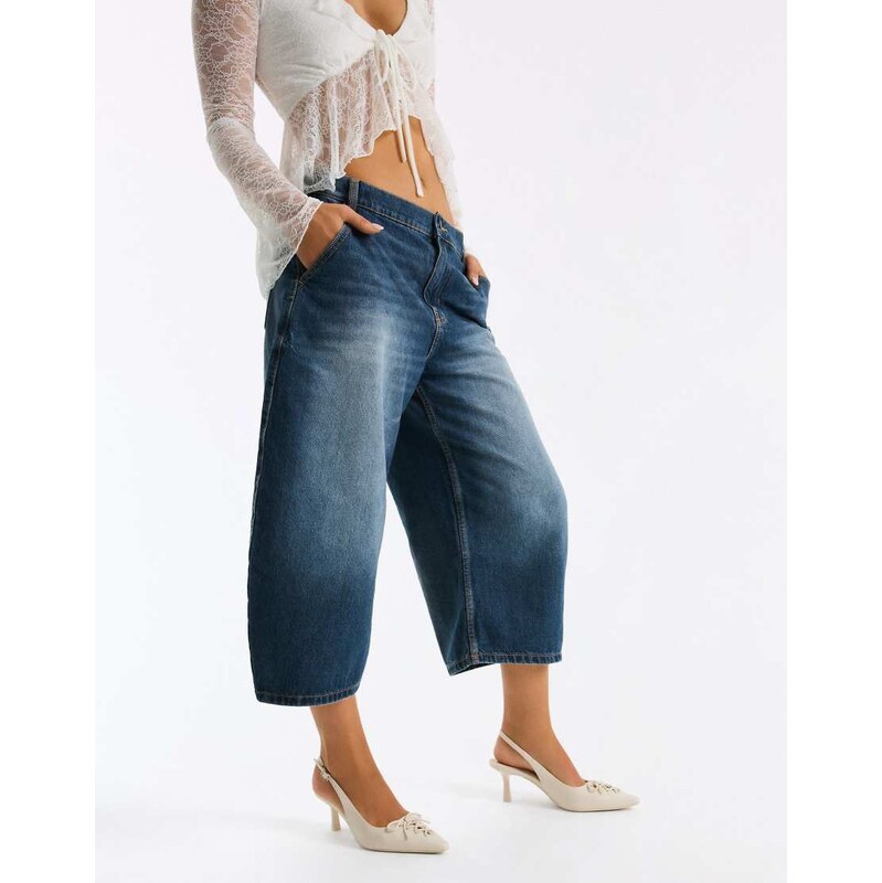 Bershka Kitten heel corset shoes in white