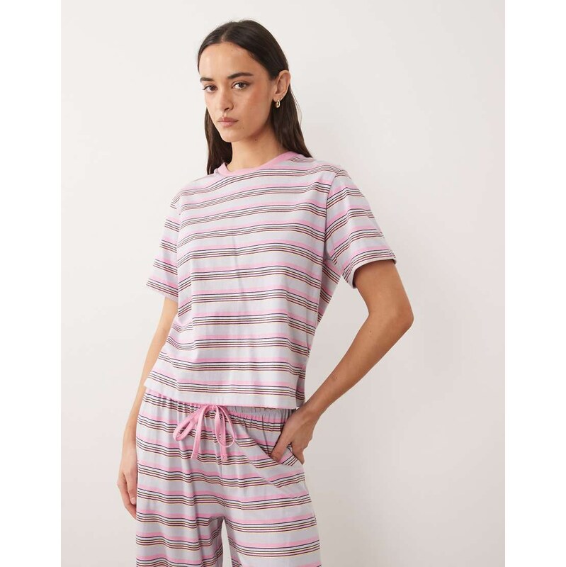 ASOS DESIGN mix & match oversized cotton pyjama tee with side