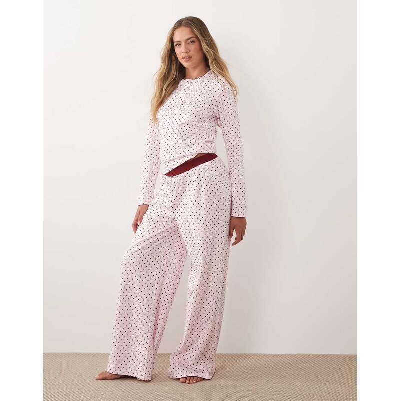 ASOS DESIGN mix & match trouser with exposed waistband in pink &