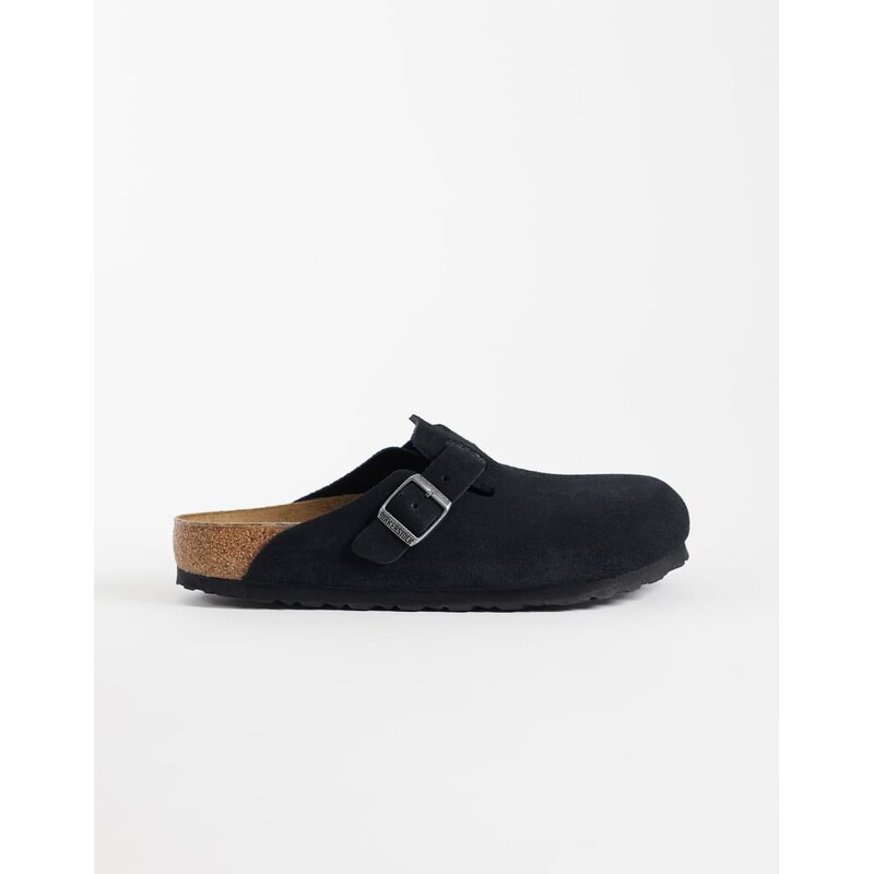 Birkenstock unisex Boston suede clogs in black