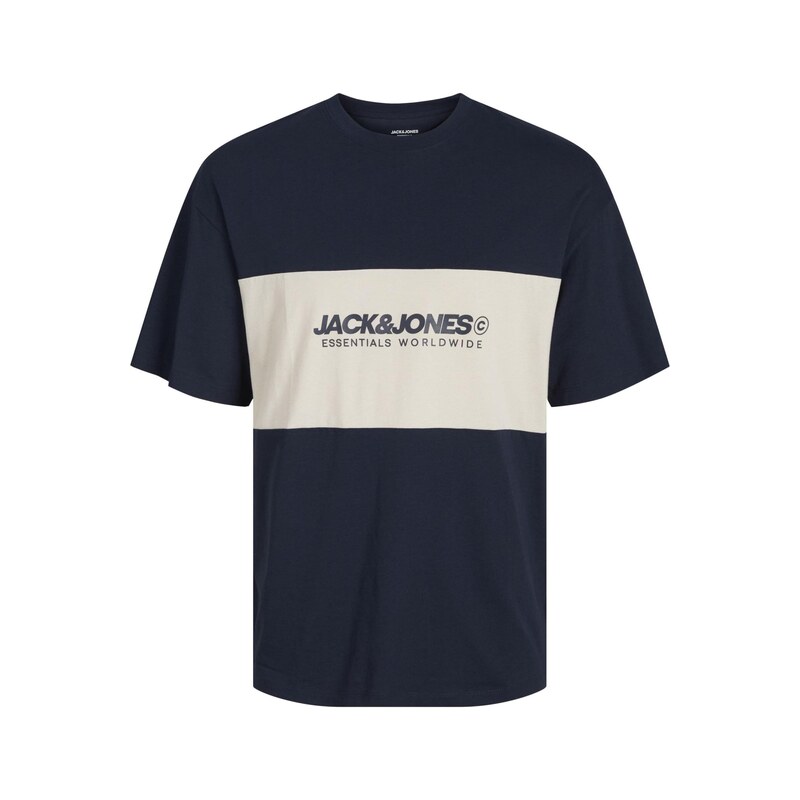 JACK & JONES Tričko JJELegacy režná / námořnická modř