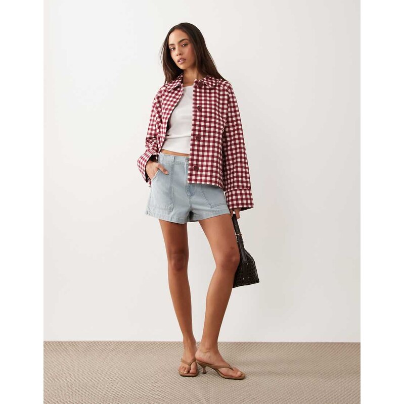 Nobodys Child Oyanti swing jacket in red gingham
