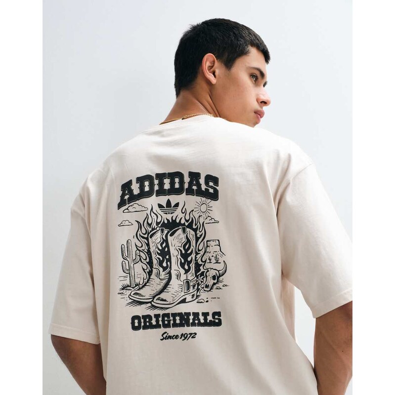 adidas Originals cowboy graphic t-shirt in white