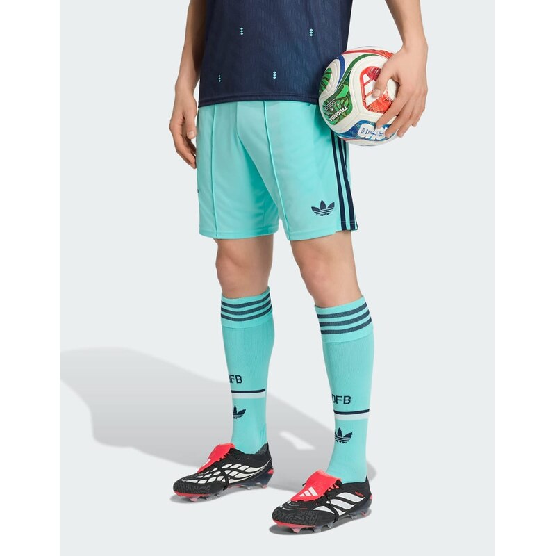 adidas performance Germany 26 away shorts in flash aqua-Blue